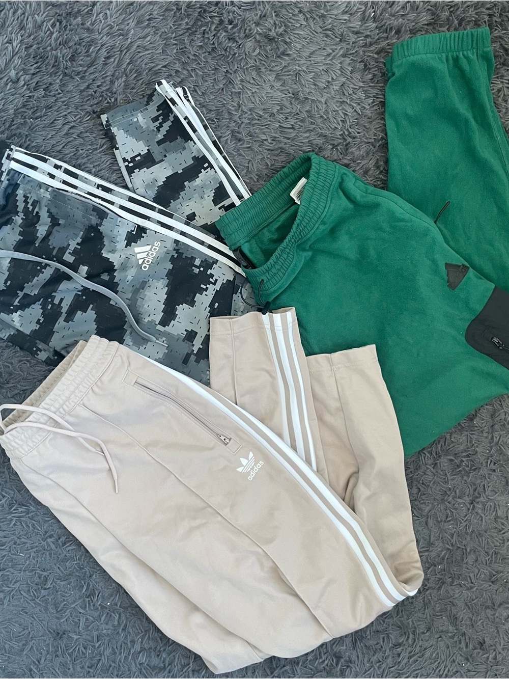 Men Size Large Adidas Pants Joggers Soccer Black White Camo Green Beige Lot